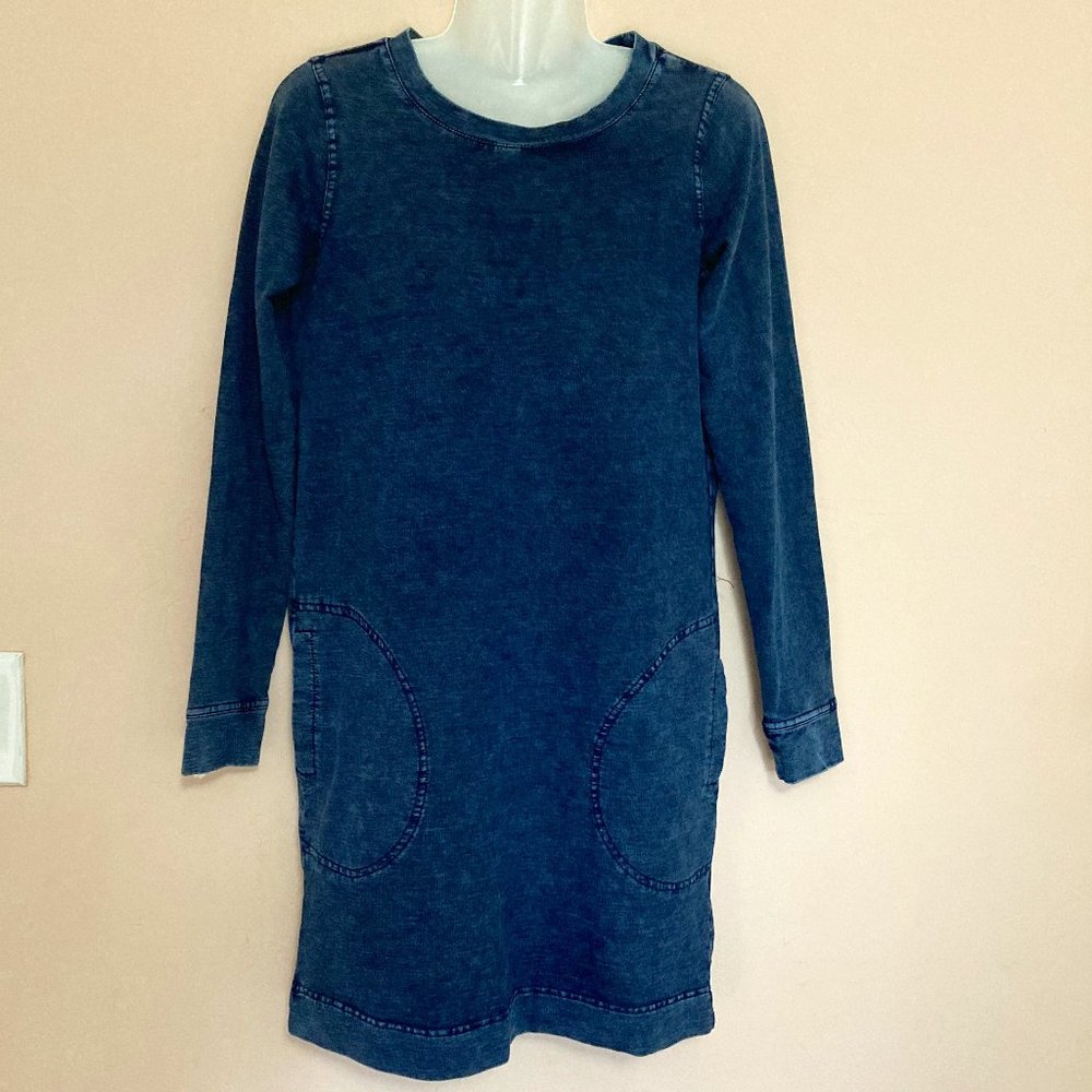 NWT Jane and Delancey Long Sleeve Shirt Pullover Dress Pockets Denim Look XS
